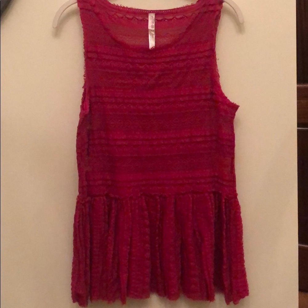 Free People stretch  lace layering tank